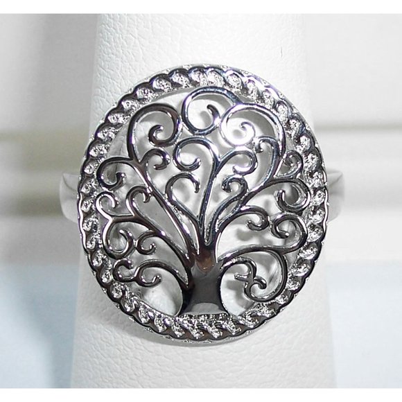 925 STERLING SILVER Large Tree Of Life Ring - Picture 11 of 15